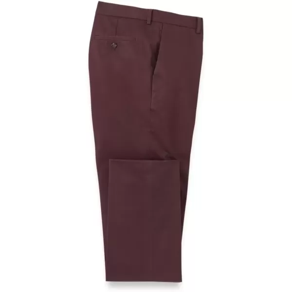 imagePaul Fredrick Mens NonIron Cotton Stretch Twill Flat Front PantWine