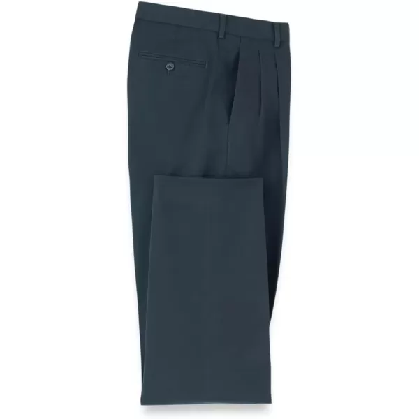 imagePaul Fredrick Mens NonIron Cotton Stretch Twill Pleated PantInk
