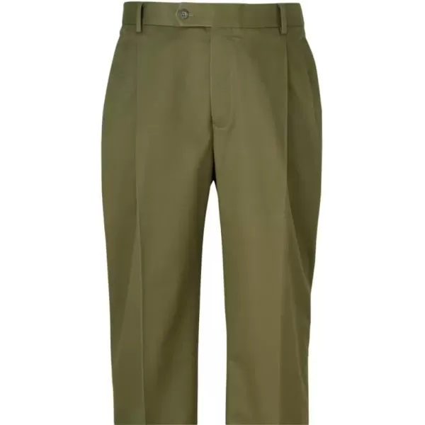 imagePaul Fredrick Mens NonIron Cotton Stretch Twill Pleated PantInk