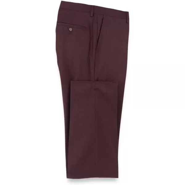 imagePaul Fredrick Mens Wool Flannel Flat Front PantsBurgundy