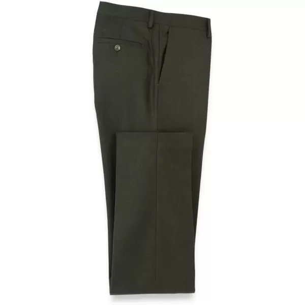 imagePaul Fredrick Mens Wool Flannel Flat Front PantsDark Green