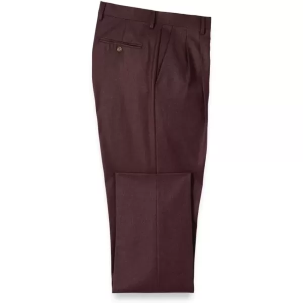 imagePaul Fredrick Mens Wool Flannel Pleated PantsBurgundy