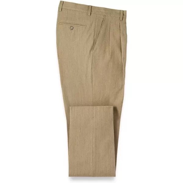 imagePaul Fredrick Mens Wool Flannel Pleated PantsCamel