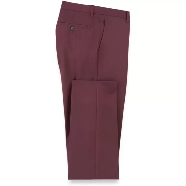 imagePaul Fredrick Mens Wool Gabardine Flat Front PantsBurgundy