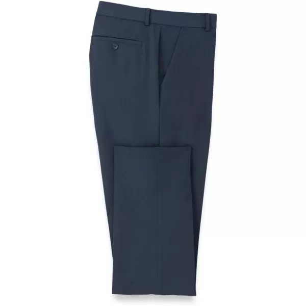 imagePaul Fredrick Mens Comfort Stretch Travel Flat Front PantsBlue