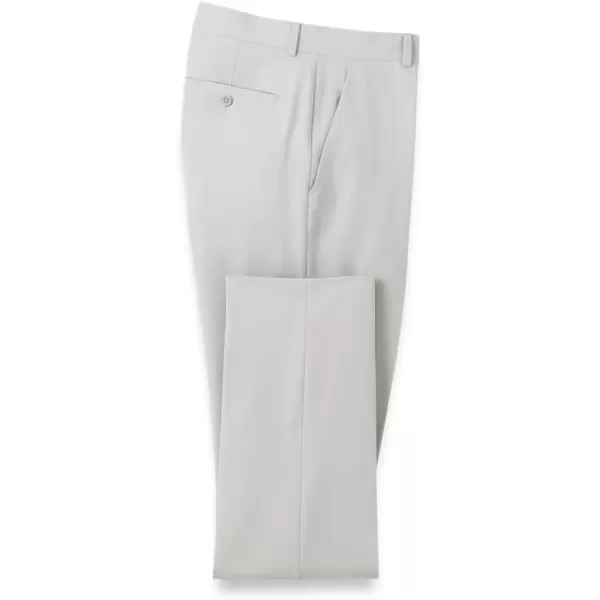 imagePaul Fredrick Mens Comfort Stretch Travel Flat Front PantsLight Grey