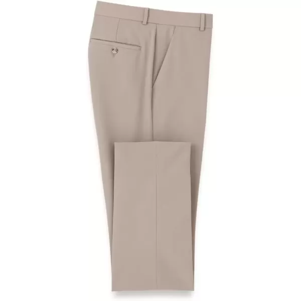 imagePaul Fredrick Mens Comfort Stretch Travel Flat Front PantsStone