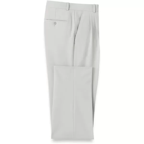 imagePaul Fredrick Mens Comfort Stretch Travel Pleated PantsLight Grey