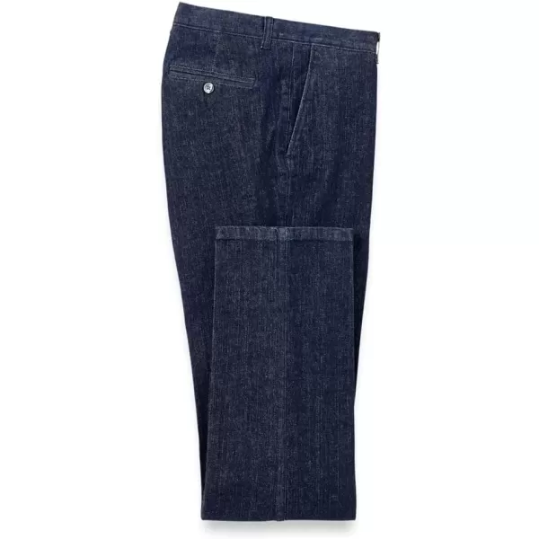 imagePaul Fredrick Mens Denim Flat Front PantsDark Blue