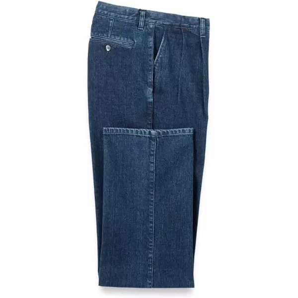 imagePaul Fredrick Mens Denim Pleated PantsBlue