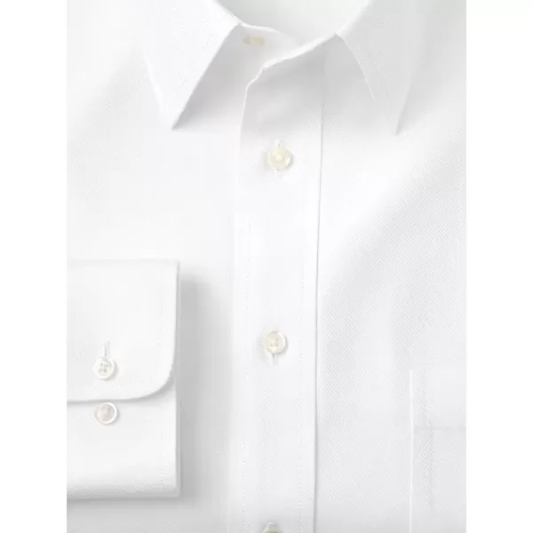imagePaul Fredrick Mens NonIron Cotton Herringbone Straight Collar Dress ShirtWhite