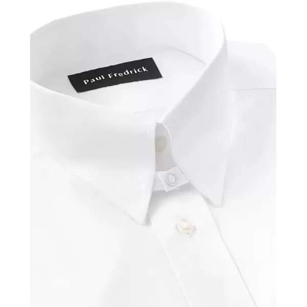 imagePaul Fredrick Mens NonIron Cotton Pinpoint Snap Tab Collar Dress ShirtWhite