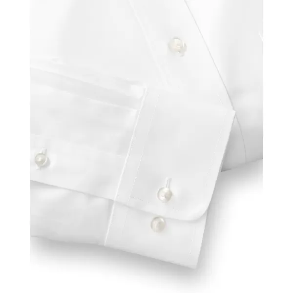 imagePaul Fredrick Mens NonIron Cotton Pinpoint Snap Tab Collar Dress ShirtWhite