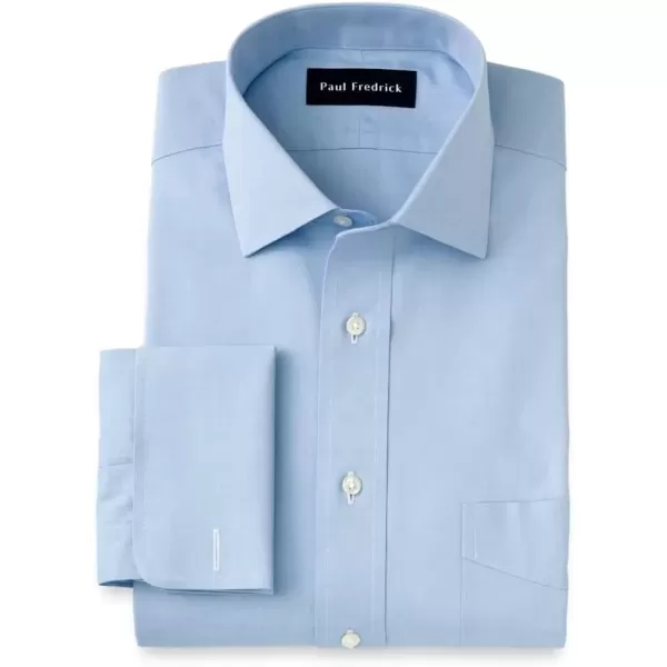 imagePaul Fredrick Mens NonIron Cotton Pinpoint Spread Collar Dress ShirtBlue