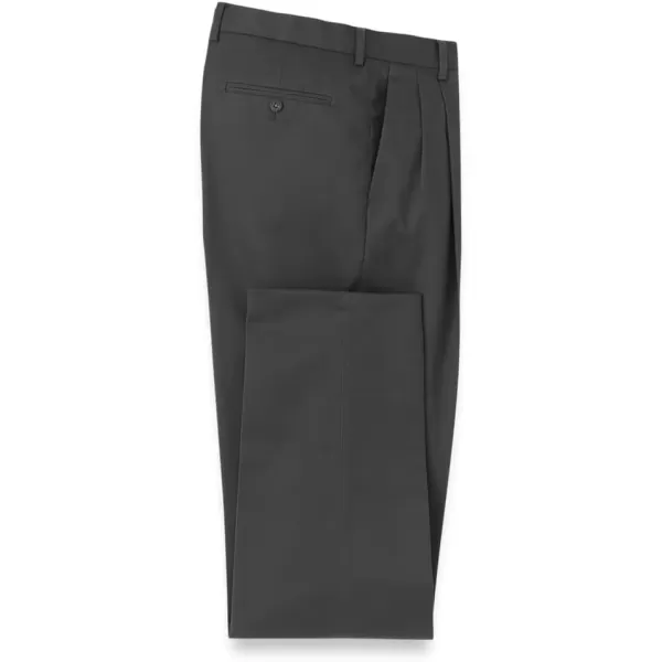 imagePaul Fredrick Mens NonIron Cotton Stretch Twill Pleated PantCharcoal