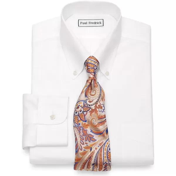 imagePaul Fredrick Mens Slim Fit NonIron Cotton Button Down Collar Dress ShirtWhite