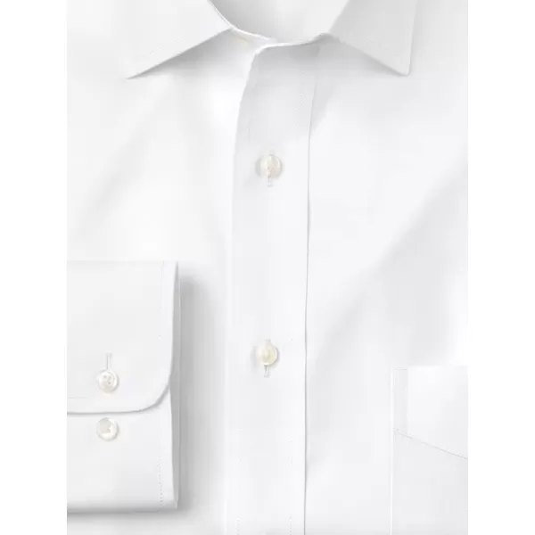 imagePaul Fredrick Mens Slim Fit NonIron Cotton Spread Collar Dress ShirtWhite