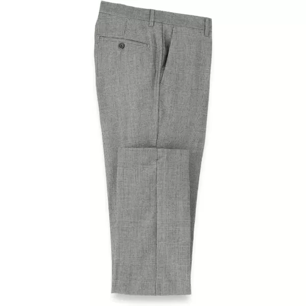 imagePaul Fredrick Mens Wool Flannel Plaid Flat Front Pants