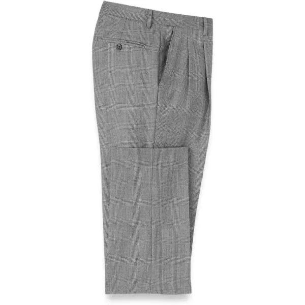 imagePaul Fredrick Mens Wool Flannel Plaid Pleated Pants