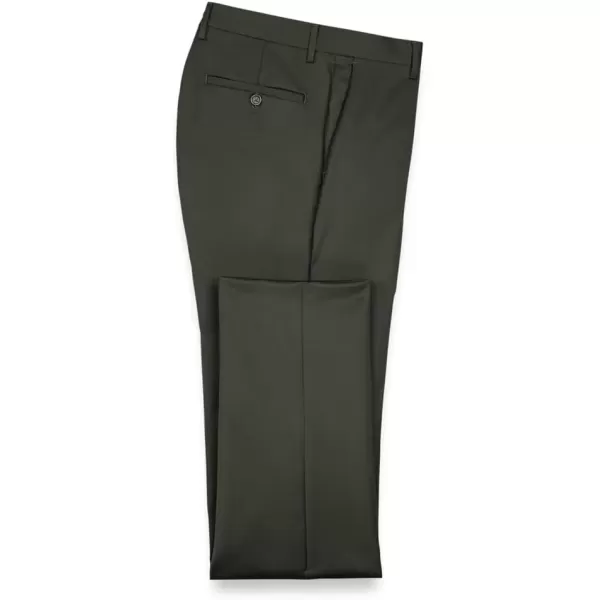 imagePaul Fredrick Mens Wool Gabardine Flat Front Pants Size 32 Olive