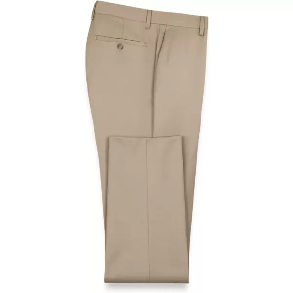 imagePaul Fredrick Mens Wool Gabardine Flat Front Pants Size 32 Tan