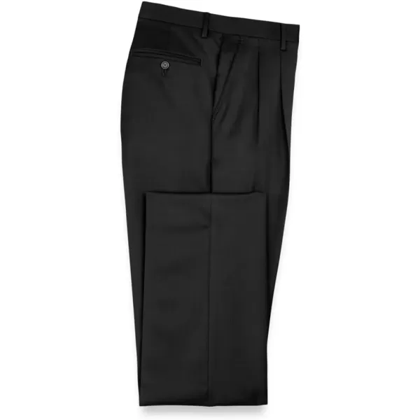 imagePaul Fredrick Mens Wool Gabardine Pleated PantsBlack