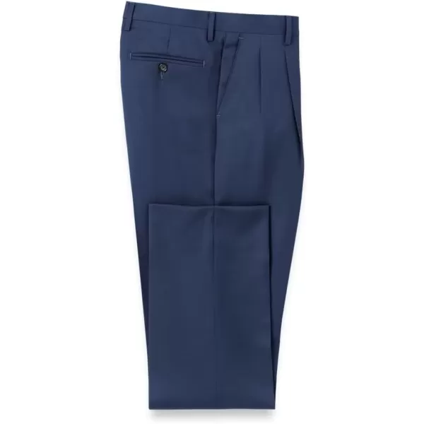 imagePaul Fredrick Mens Wool Gabardine Pleated PantsBright Navy