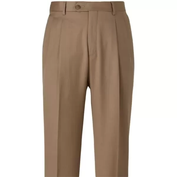 imagePaul Fredrick Mens Wool Gabardine Pleated PantsBrown