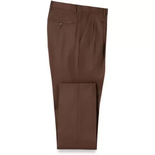 imagePaul Fredrick Mens Wool Gabardine Pleated PantsBrown