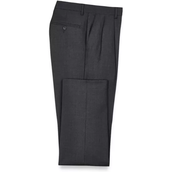 imagePaul Fredrick Mens Wool Gabardine Pleated PantsCharcoal