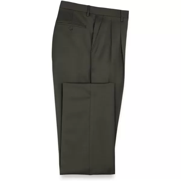 imagePaul Fredrick Mens Wool Gabardine Pleated PantsOlive