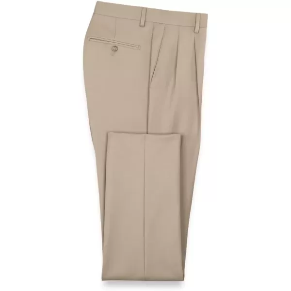 imagePaul Fredrick Mens Wool Gabardine Pleated PantsTan
