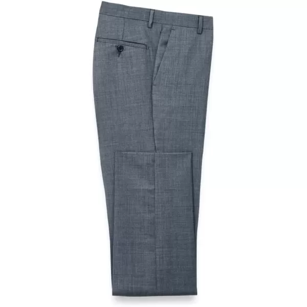 imagePaul Fredrick Mens Wool Sharkskin Flat Front PantsBlue