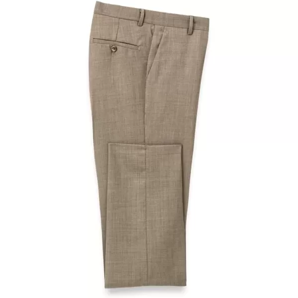 imagePaul Fredrick Mens Wool Sharkskin Flat Front PantsLight Brown