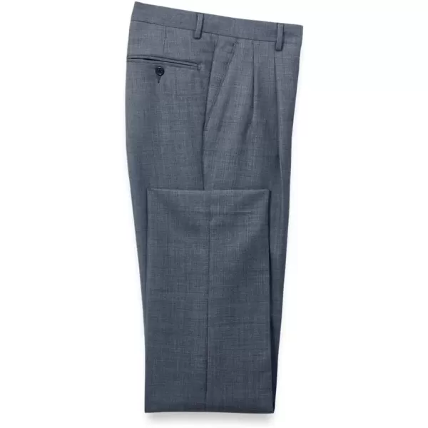 imagePaul Fredrick Mens Wool Sharkskin Pleated PantsBlue