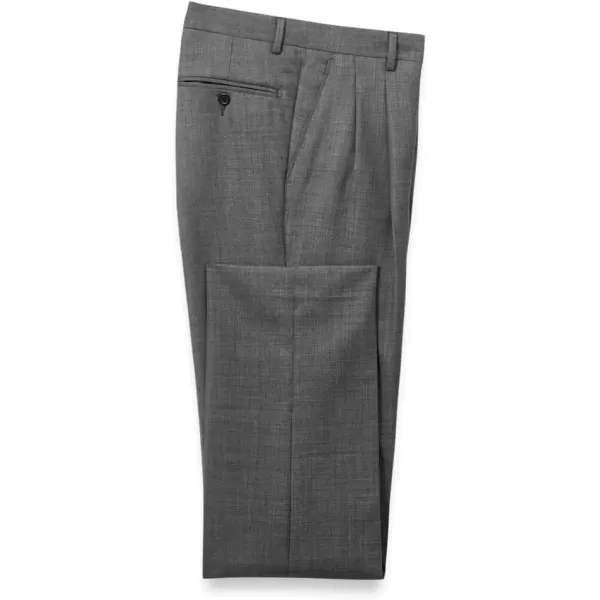 imagePaul Fredrick Mens Wool Sharkskin Pleated PantsCharcoal