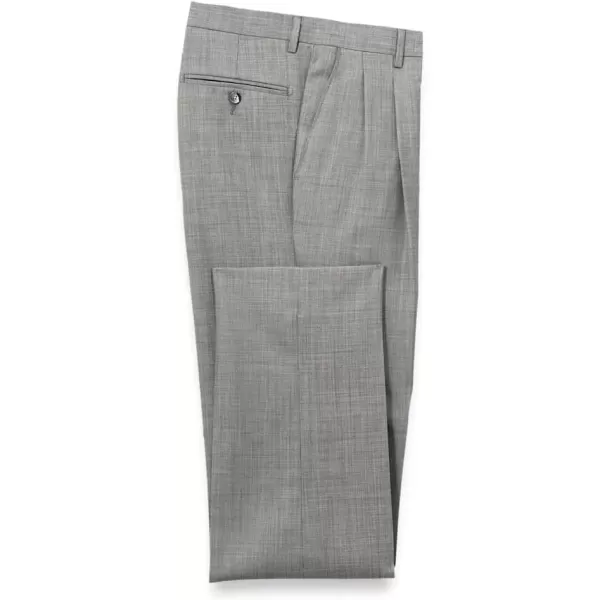 imagePaul Fredrick Mens Wool Sharkskin Pleated PantsGrey