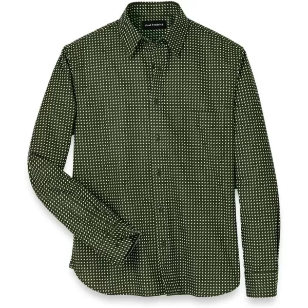 imagePaul Fredrick Mens Slim Fit Cotton Circle Print Casual Shirt