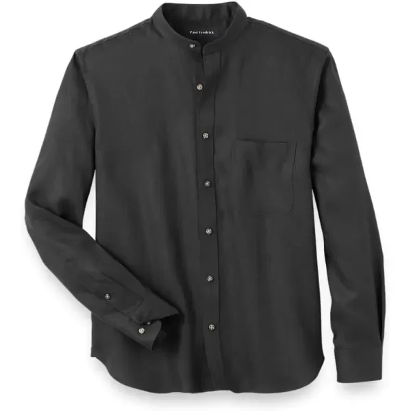 imagePaul Fredrick Mens Slim Fit Linen Solid Casual ShirtBlack