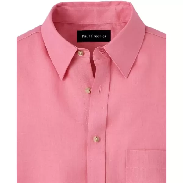 imagePaul Fredrick Mens Slim Fit Linen Solid Casual ShirtCoral