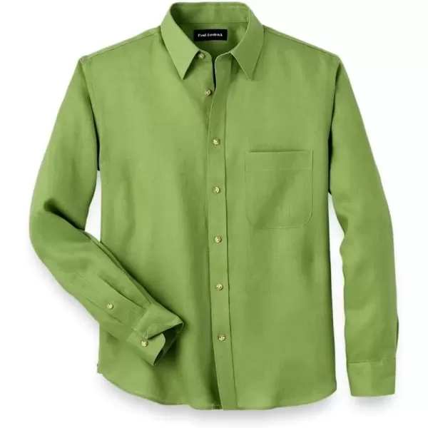 imagePaul Fredrick Mens Slim Fit Linen Solid Casual ShirtGreen