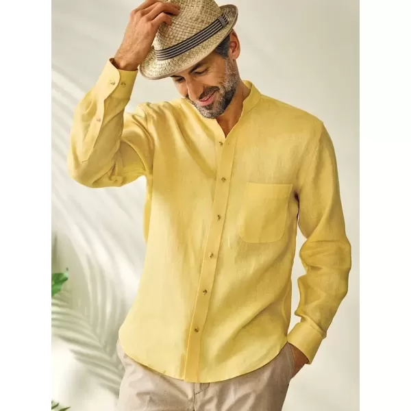 imagePaul Fredrick Mens Slim Fit Linen Solid Casual ShirtWhite