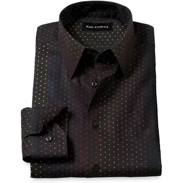 imagePaul Fredrick Mens Slim Fit NonIron Cotton Dot Dress Shirt