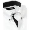 imagePaul Fredrick Mens Tailored Fit Comfort Stretch NonIron Solid Dress ShirtWhiteBlack