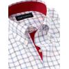 imagePaul Fredrick Mens Tailored Fit NonIron Cotton Check Dress ShirtBlueRed