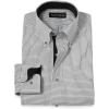 imagePaul Fredrick Mens Tailored Fit NonIron Cotton Check Dress ShirtBlack White