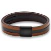 imagePaul Fredrick Mens Leather BraceletBrownBlack