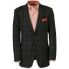 imagePaul Fredrick Mens Wool Stretch Plaid Single Breasted Peak Lapel Suit Jacket