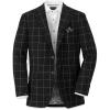 imagePaul Fredrick Mens Wool Windowpane Single Breasted Peak Lapel Sport Coat