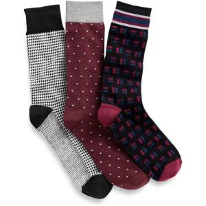 imagePaul Fredrick Mens 3 Pack Cotton Blend SockBlack Multi